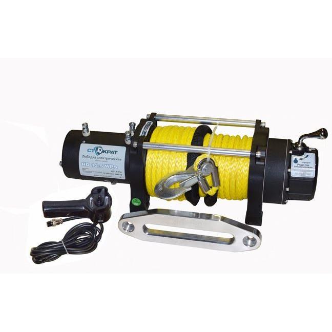 Лебедка электрическая автомобильная СТОКРАТ HD 12.5 WP, 12V, 6.8 л.с. с синтетическим тросом