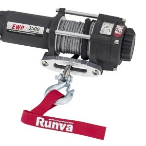 Лебёдка электрическая 12V Runva 3500A lbs 1588 кг (синтетический трос)